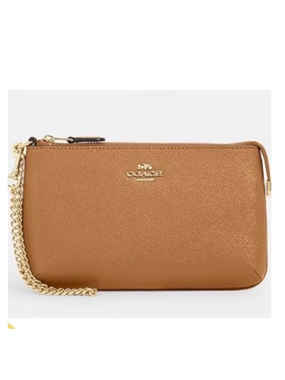 🆕-Coach- Crossgrain Leather Wristlet w/Chain. NWT